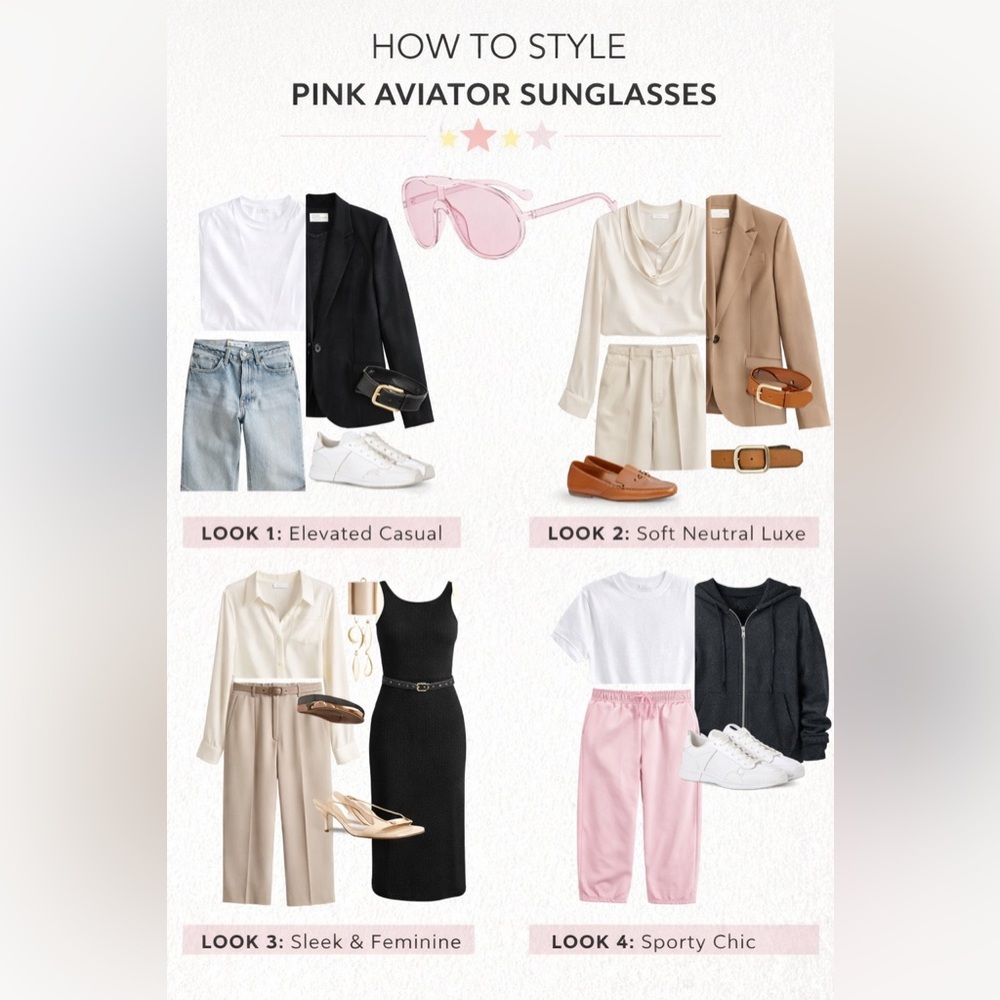 Oversized Pink Aviator Sunglasses – Chic Statement Piece - Picture 3 of 3